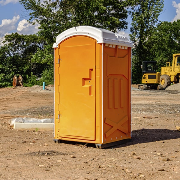 how often are the portable restrooms cleaned and serviced during a rental period in Marshes Siding